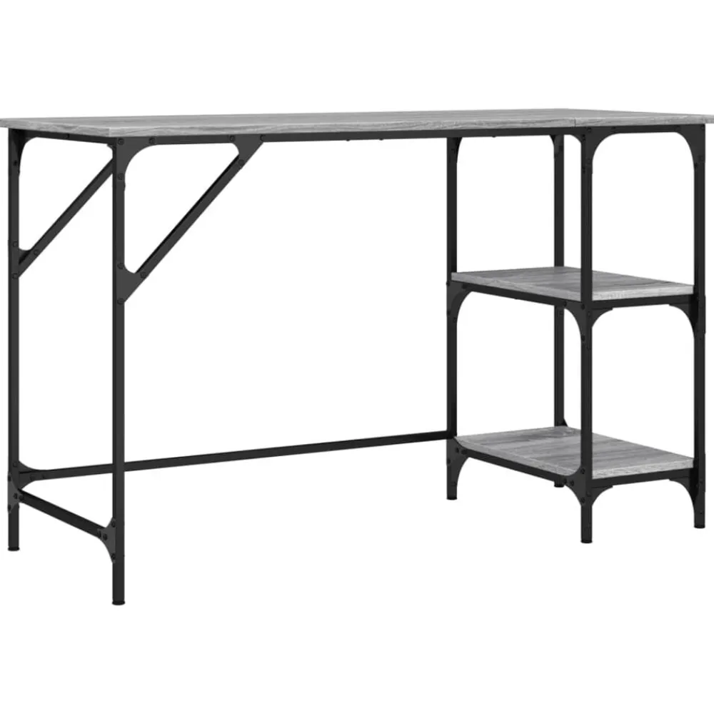 Meubles De Bureau-vidaXL Bureau 120x50x75 cm métal et bois d'ingénierie Sonoma gris