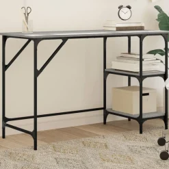 Meubles De Bureau-vidaXL Bureau 120x50x75 cm métal et bois d'ingénierie Sonoma gris