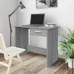 Meubles De Bureau-vidaXL Bureau 100x50x76 cm Bois d'ingénierie Sonoma gris