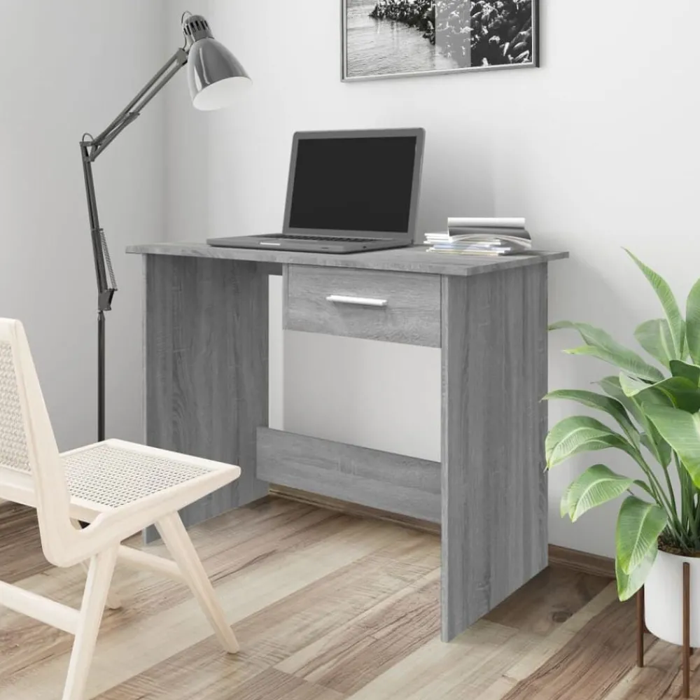 Meubles De Bureau-vidaXL Bureau 100x50x76 cm Bois d'ingénierie Sonoma gris