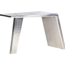 vidaXL Bureau style avion Argenté 112x50x76 cm Métal