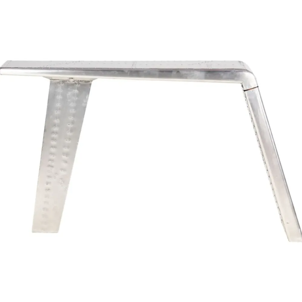 vidaXL Bureau style avion Argenté 112x50x76 cm Métal