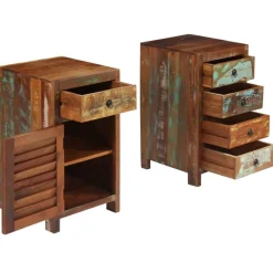 vidaXL Bureau sur pieds Bois de récupération massif 140 x 50 x 77 cm