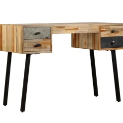 vidaXL Bureau Teck de récupération massif 110 x 50 x 76 cm