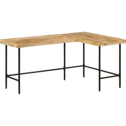 vidaXL Bureau 165x110x77 cm bois massif de manguier et fer