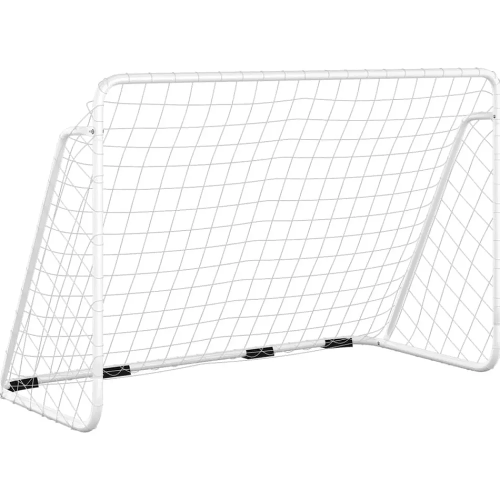 Divers Sports-vidaXL But de football avec filet Blanc 180x90x120 cm Acier