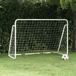 Divers Sports-vidaXL But de football avec filet Blanc 180x90x120 cm Acier
