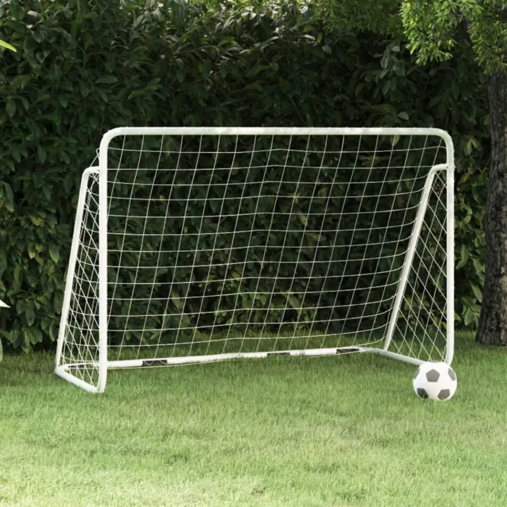 Divers Sports-vidaXL But de football avec filet Blanc 180x90x120 cm Acier