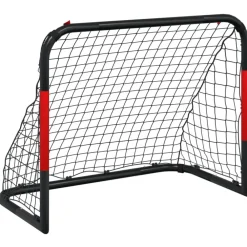 vidaXL But de football avec filet rouge et noir 90x48x71 cm acier