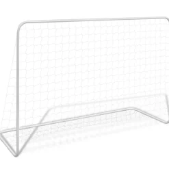 Divers Sports-vidaXL But de football avec filet 182x61x122 cm Acier Blanc