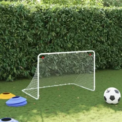 vidaXL But de football Blanc 122x81x81 cm Acier