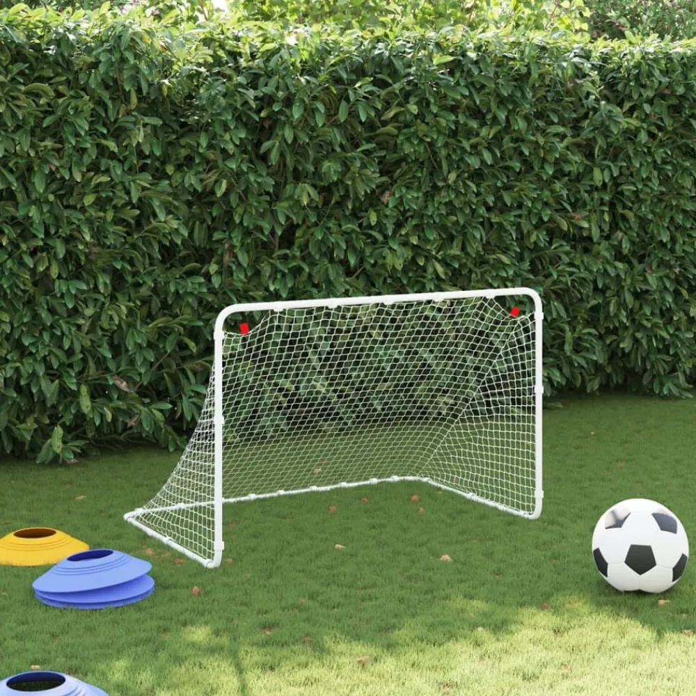 vidaXL But de football Blanc 122x81x81 cm Acier