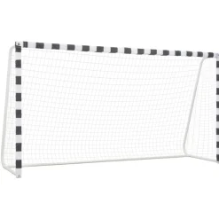 vidaXL But de football 300x160x90 cm Métal Noir et blanc
