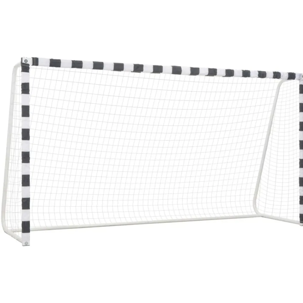 vidaXL But de football 300x160x90 cm Métal Noir et blanc