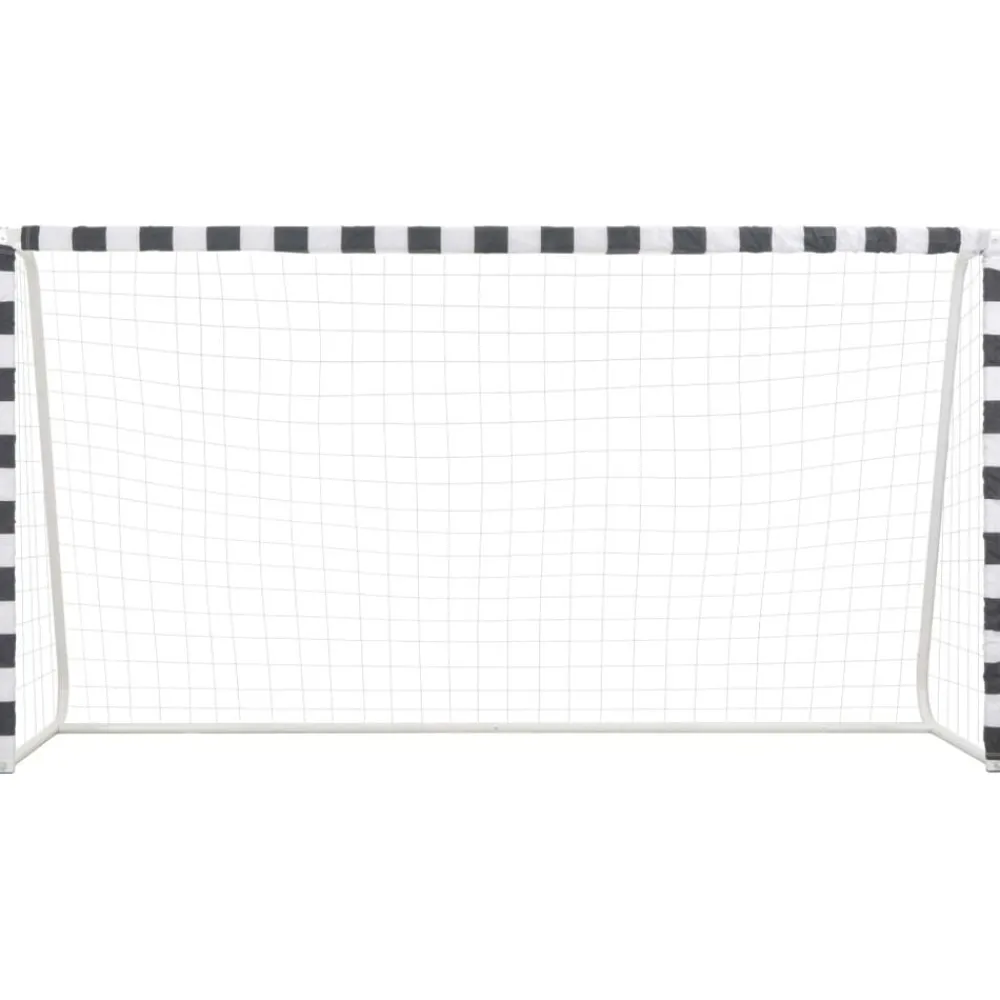 vidaXL But de football 300x160x90 cm Métal Noir et blanc