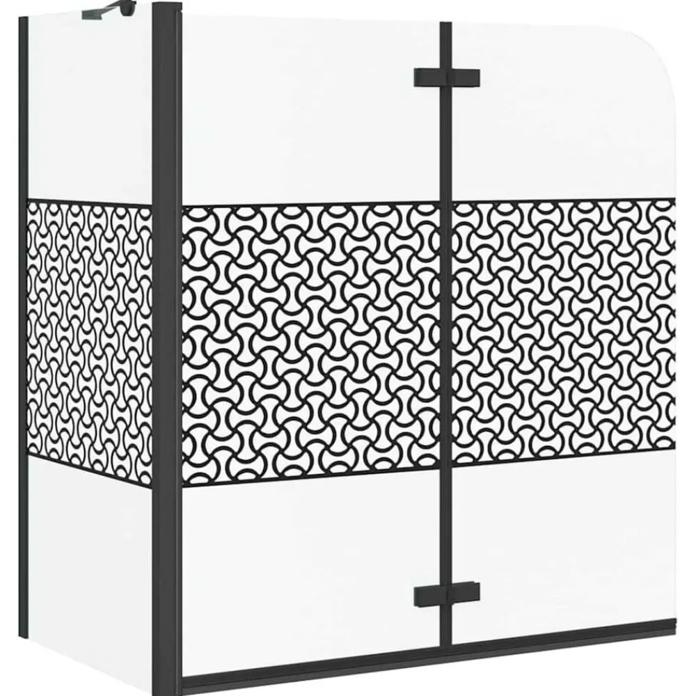 Plomberie-vidaXL Cabine de douche à rayures 120x68x130 cm Verre trempé Noir