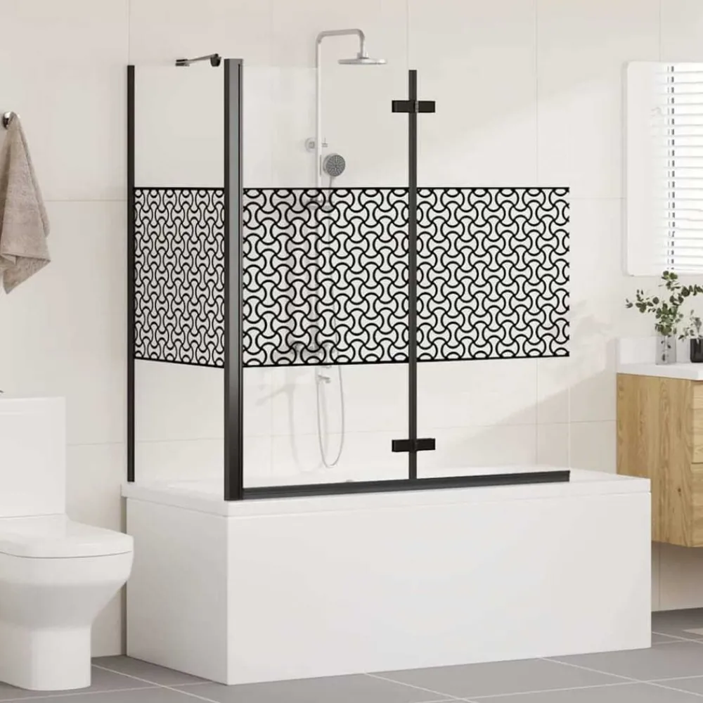 Plomberie-vidaXL Cabine de douche à rayures 120x68x130 cm Verre trempé Noir