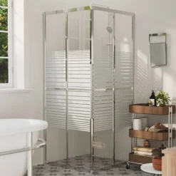 Plomberie-vidaXL Cabine de douche ESG 80x80x180 cm argenté et blanc