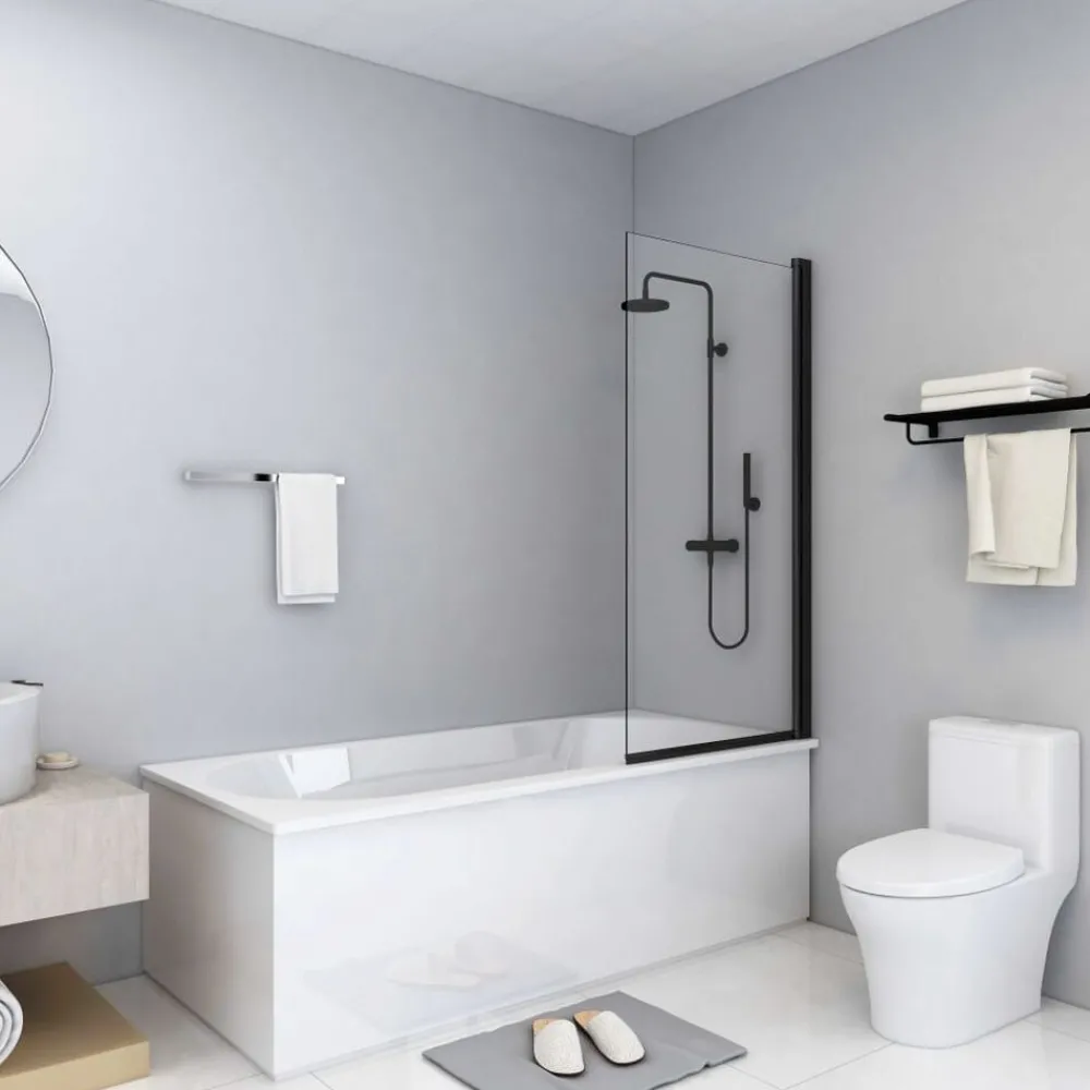 vidaXL Cabine de douche ESG 68x130 cm Noir