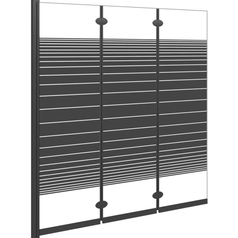 vidaXL Cabine de douche pliable 3 panneaux 130x130 cm ESG Noir