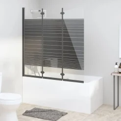 vidaXL Cabine de douche pliable 3 panneaux 130x130 cm ESG Noir