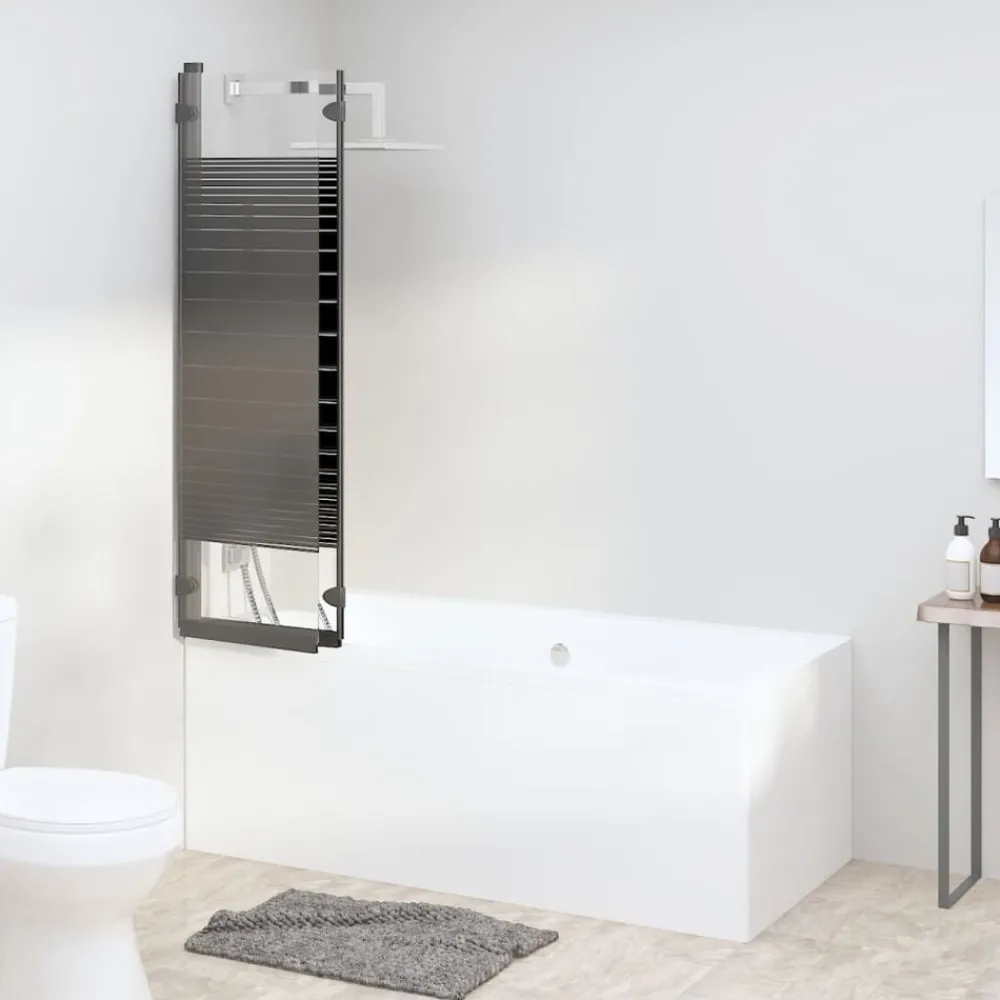 vidaXL Cabine de douche pliable 3 panneaux 130x130 cm ESG Noir
