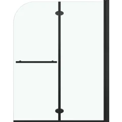 Plomberie-vidaXL Cabine de douche pliable 2 panneaux ESG 95x140 cm Noir