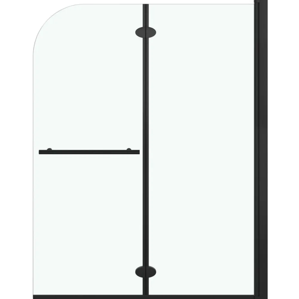 Plomberie-vidaXL Cabine de douche pliable 2 panneaux ESG 95x140 cm Noir