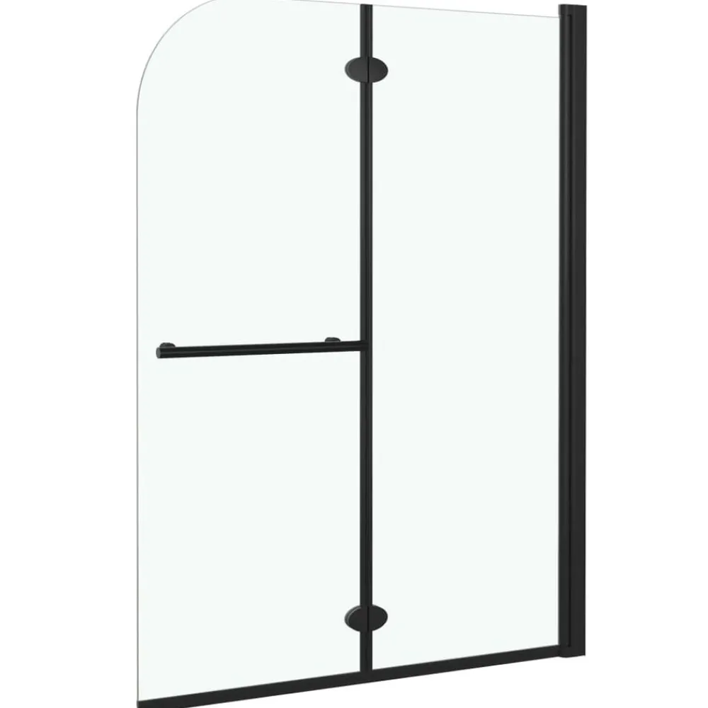 Plomberie-vidaXL Cabine de douche pliable 2 panneaux ESG 95x140 cm Noir