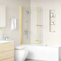 Plomberie-vidaXL Cabine de douche pliable 2 panneaux ESG 120x140 cm