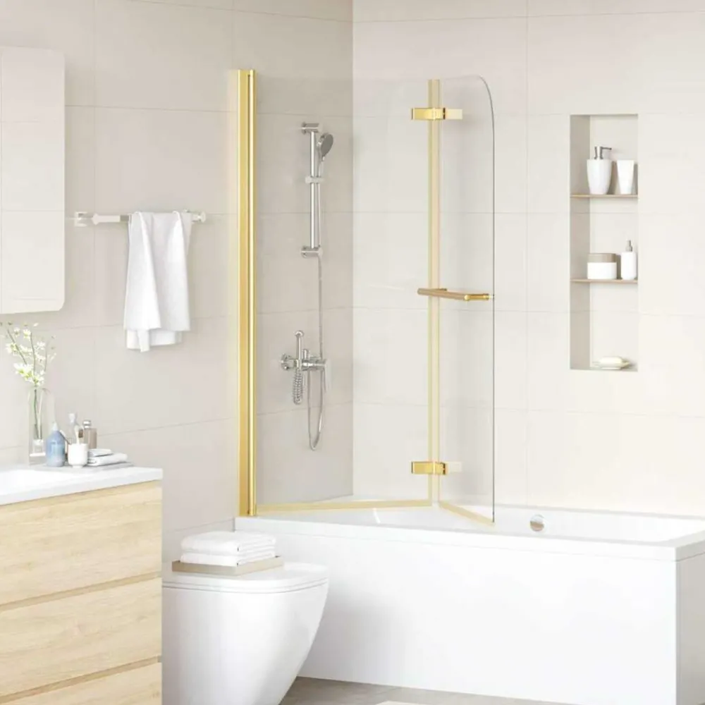 Plomberie-vidaXL Cabine de douche pliable 2 panneaux ESG 120x140 cm
