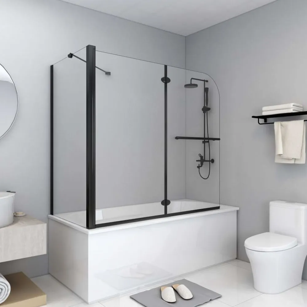 vidaXL Cabine de douche pliante ESG 120x68x130 cm noir