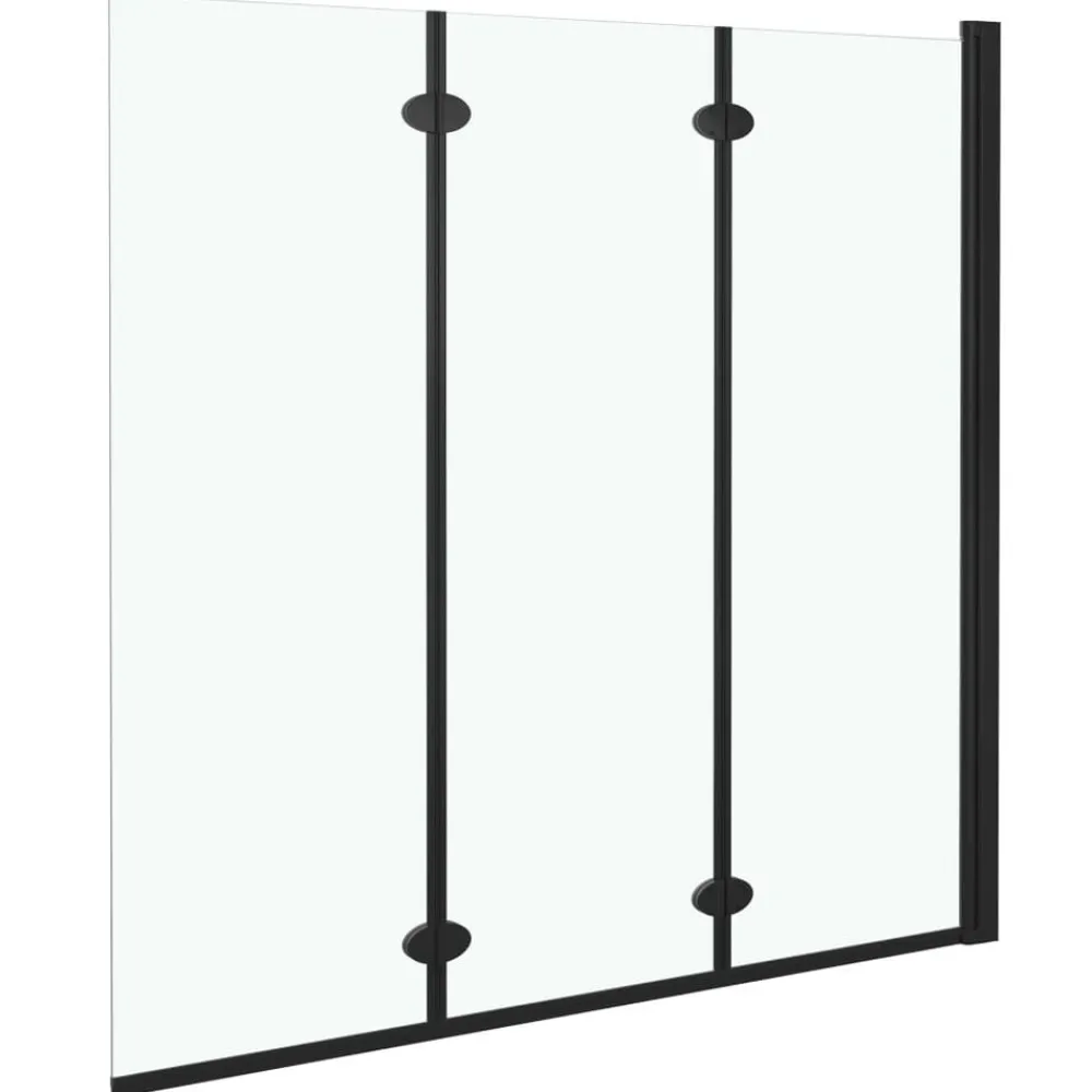 vidaXL Cabine de douche pliable 3 panneaux ESG 130x138 cm Noir