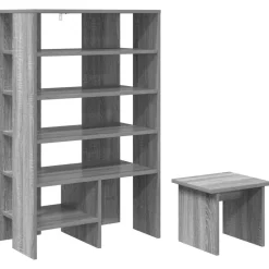 vidaXL Cabinet à chaussures 2 pcs Gris Sonoma Bois d'ingénierie