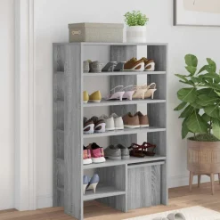vidaXL Cabinet à chaussures 2 pcs Gris Sonoma Bois d'ingénierie
