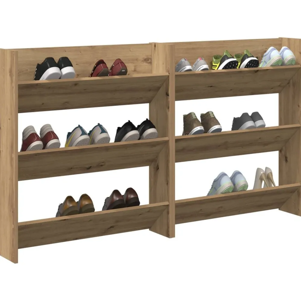 vidaXL Cabinet à chaussures 2 pcs Chêne artisanal 85 x 18 x 90 cm