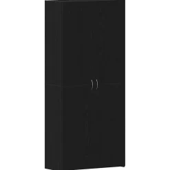 Produits Ménagers-vidaXL Cabinet à chaussures Noir 80 x 35.5 x 180 cm Bois d'ingénierie Ch&ecirc;ne noir