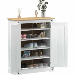 vidaXL Cabinet à chaussures 86 x 38.5 x 1080 cm Pin massif