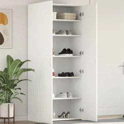 vidaXL Cabinet à chaussures 80 x 35.5 x 180 cm Bois d'ingénierie