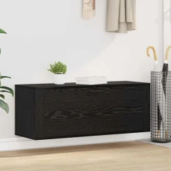 Produits Ménagers-vidaXL Cabinet à chaussures avec étagère Chêne noir 100 x 35 x 38 cm Ch&ecirc;ne noir