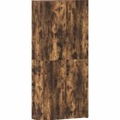 Produits Ménagers-vidaXL Cabinet à chaussures avec porte Multicolore 80 x 35.5 x 180 cm Chêne fumé