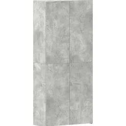 vidaXL Cabinet à chaussures Gris 80 x 35.5 x 180 cm Bois d'ingénierie