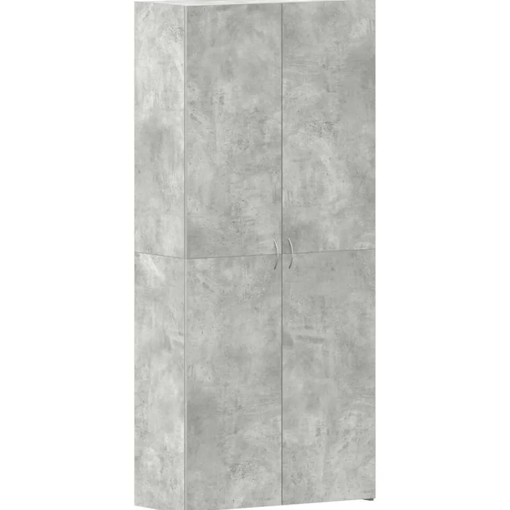 vidaXL Cabinet à chaussures Gris 80 x 35.5 x 180 cm Bois d'ingénierie