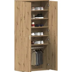 Produits Ménagers-vidaXL Cabinet à chaussures Chêne artisanal 80 x 39 x 178 cm chêne artisanal