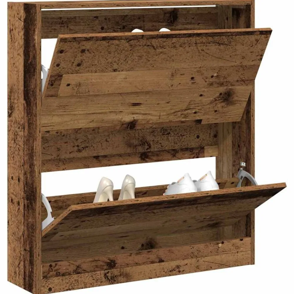 Produits Ménagers-vidaXL Cabinet à chaussures avec étagère 80 x 21 x 87,5 cm Bois ancien