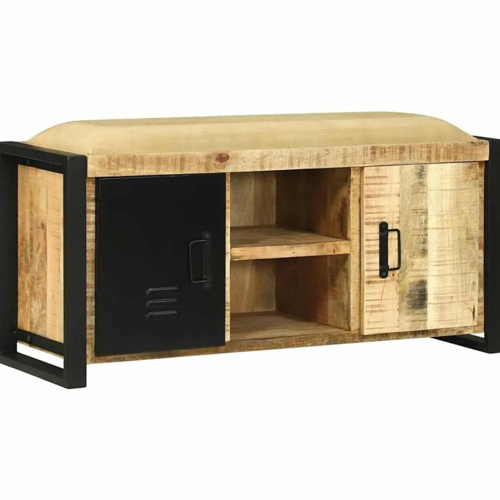 Bancs-vidaXL Cabinet Banc Marron 100 x 35 x 50 cm Bois de manguier massif