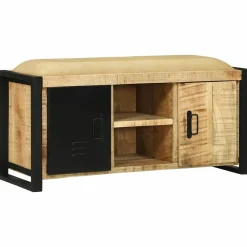Bancs-vidaXL Cabinet Banc Marron 100 x 35 x 50 cm Bois de manguier massif