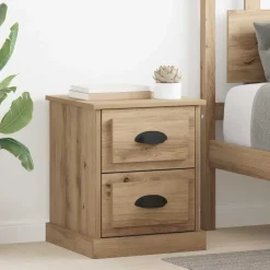 vidaXL Cabinet de chevet avec tiroir Chêne artisanal 39 x 39 x 47.5 cm