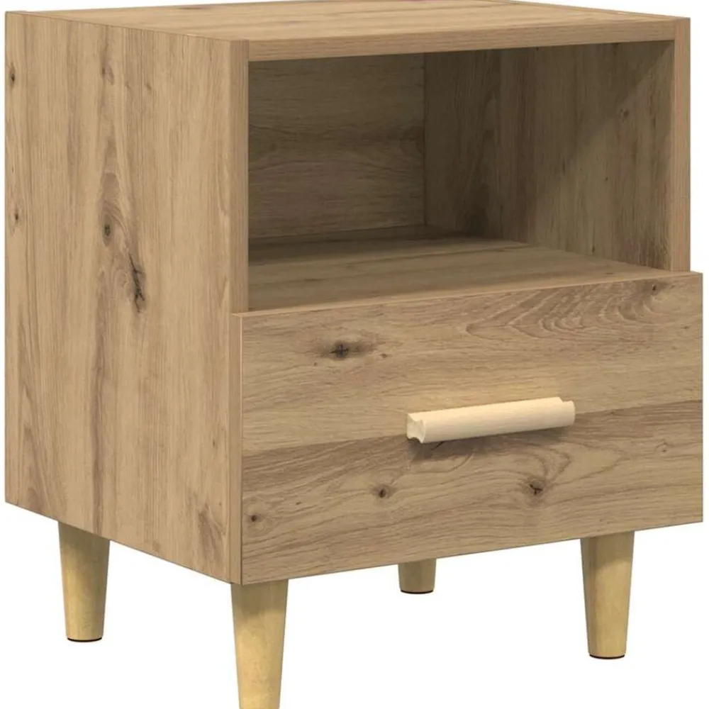 vidaXL Cabinet de chevet avec tiroir Chêne artisanal 40 x 35 x 47 cm
