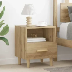 vidaXL Cabinet de chevet avec tiroir Chêne artisanal 40 x 35 x 47 cm